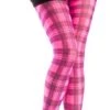 Tartan Printed Tights Flo Pink 5055419608267