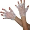 Short Fingerless Lace Gloves White