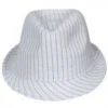 Gangster Fedora White Pinstripe Hat 9114