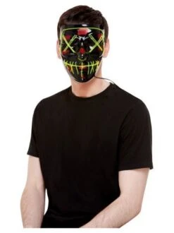 Purge LED Mask - Movie Quality - Smiffys Purge Masks (Black) -Halloween Costume Store 52363