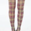 Tartan Printed Tights - Jackson Plaid Mustard 5055419608120