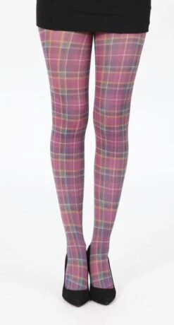 Tartan Printed Tights - Jackson Plaid Purple 5055419608144