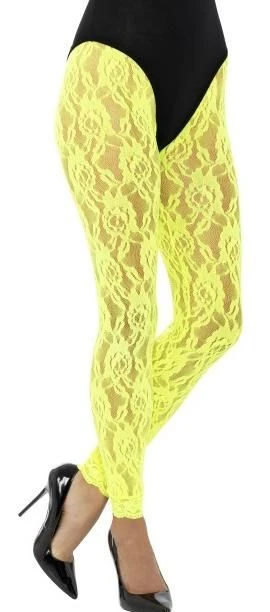 80's Lace Leggins Neon Yellow 45161 1 80's Lace Leggins Neon Yellow 45161