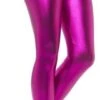 80's Metallic Disco Leggins Pink 48107