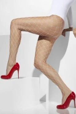 Diamond Net Tights White 42740