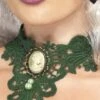 Femme Fatale Gothic Lace Choker Green 21448