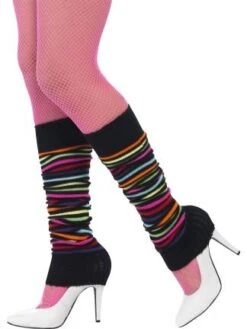 Legwarmers Neon Black Stripes 45642