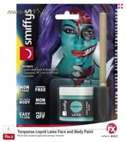 Liquid Latex Pot And Sponge Aplicator Turquoise 46234