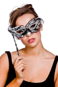 Black And Silver Lace Eyemask MK-9803