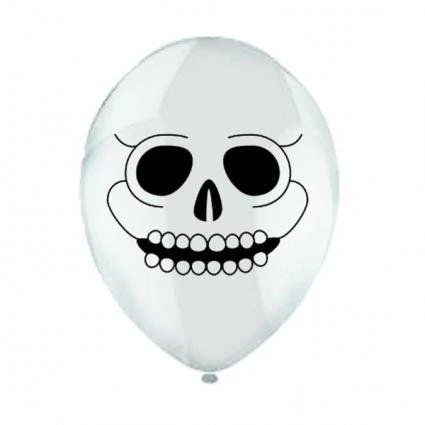 Balloon Skull White Latex Balloon Pack Of 6 1 Balloon Skull White Latex Balloon Pack Of 6