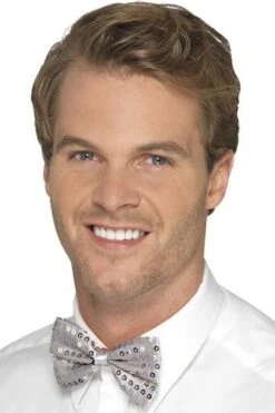 Sequin Bow Tie Silver 44706