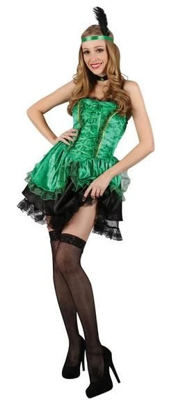 Sexy Saloon Gal Green Costume SF-0109