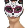Sugar Skull Cat Eyemask With Glitter 45219