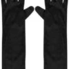 Long Velvet Gloves Black 55cm U09653