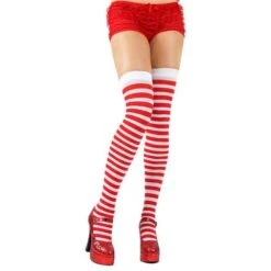 Red And White Thigh Highs
