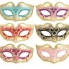 Mask Eye Glitter W/Metallic Trim 6 Astd U36 498