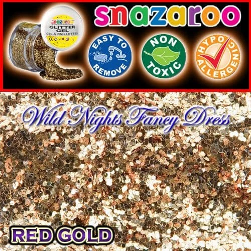 SNAZAROO FACE PAINT GLITTER GEL RED GOLD 12ML TUB 1 SNAZAROO FACE PAINT GLITTER GEL RED GOLD 12ML TUB