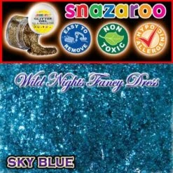 SNAZAROO FACE PAINT GLITTER GEL SKY BLUE 12ML TUB