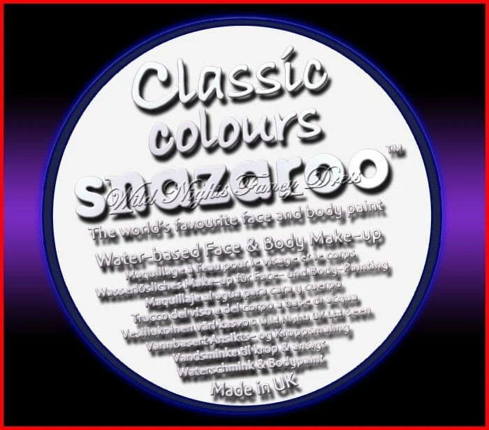 SNAZAROO PROFESSIONAL FACE PAINT 75ML POT WHITE 1 SNAZAROO PROFESSIONAL FACE PAINT 75ML POT WHITE