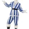 Smiffy's Supporters Santa Costume Blue & White 22670