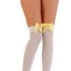 White Thigh Highs With Yellow Bow