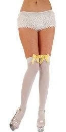 White Thigh Highs With Yellow Bow